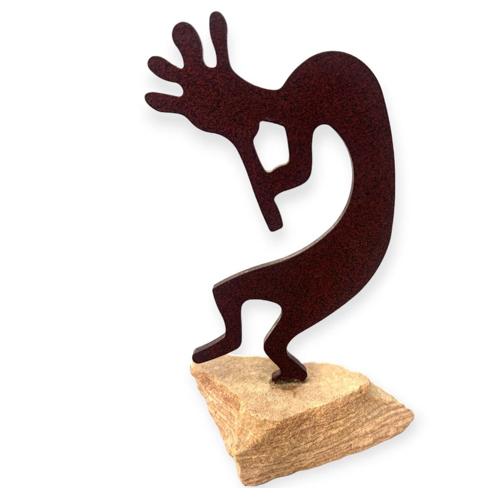 Lazart Kokopelli Metal Art Statue Sandstone Decor Bookend Figurine Sculpture